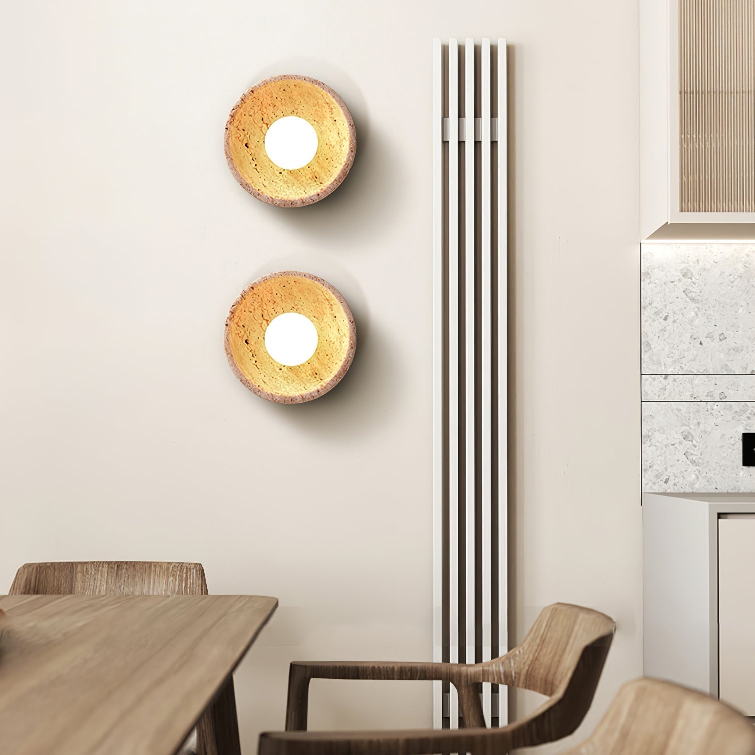 Bovvenz Travertijnen Wandlamp