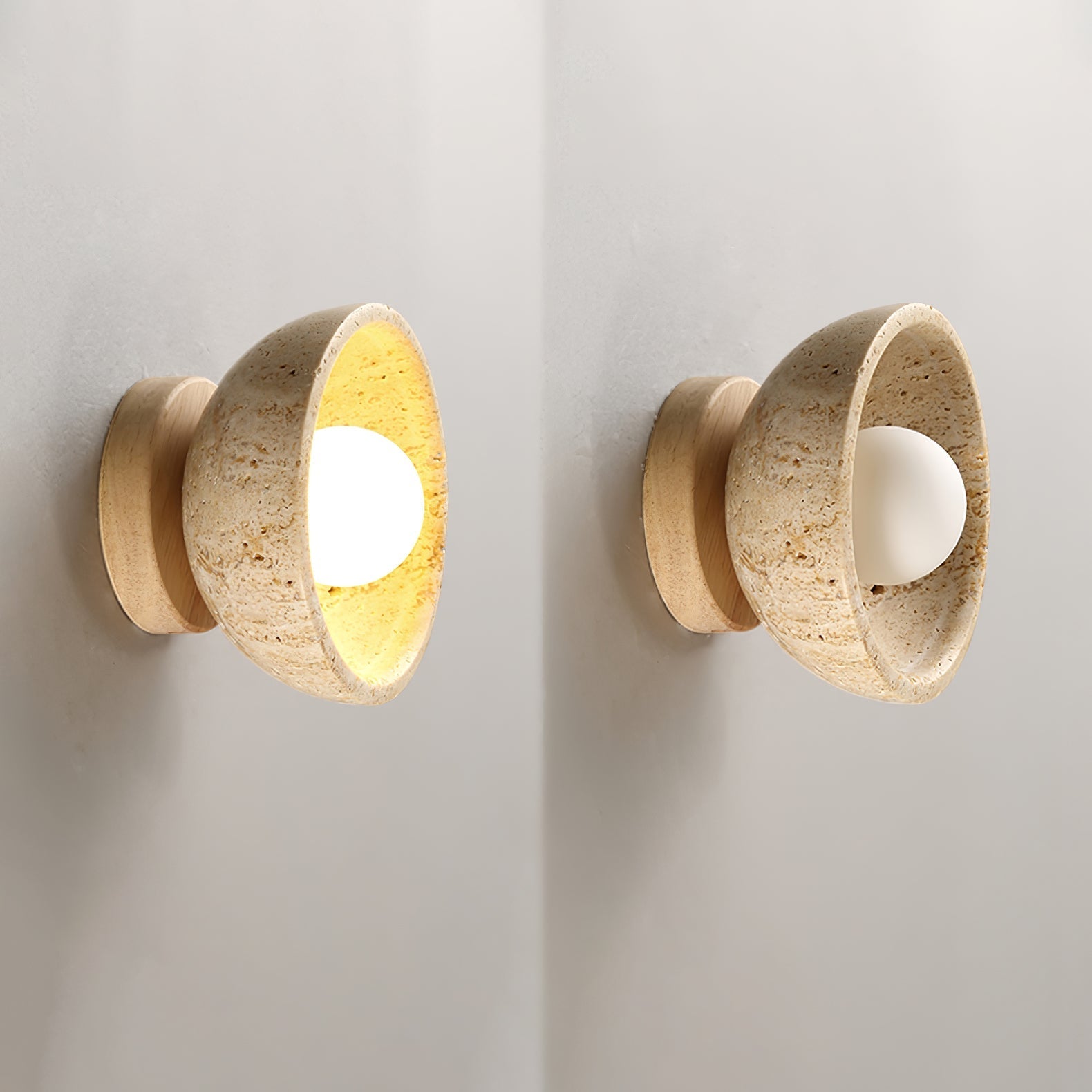 Bovvenz Travertijnen Wandlamp