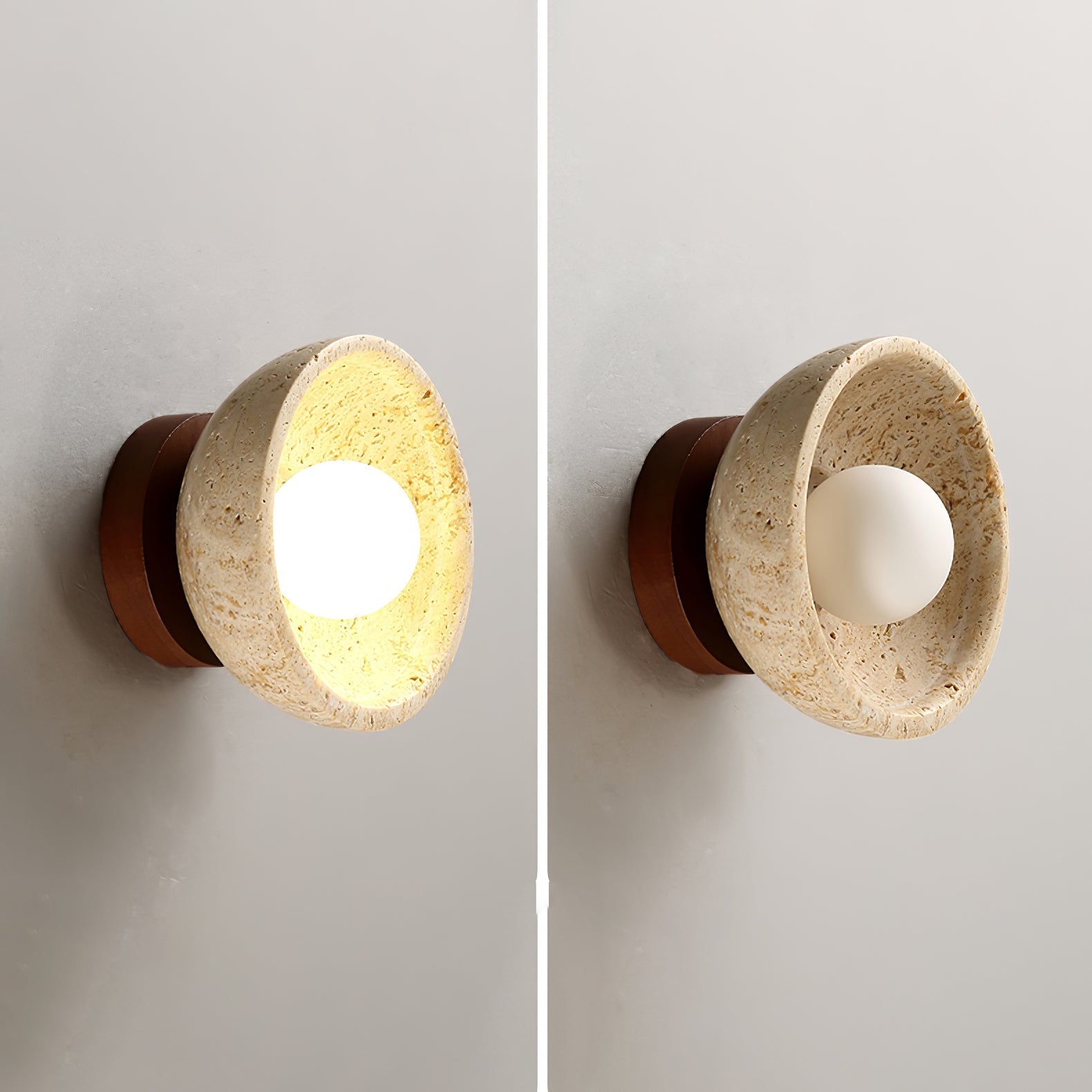 Bovvenz Travertijnen Wandlamp