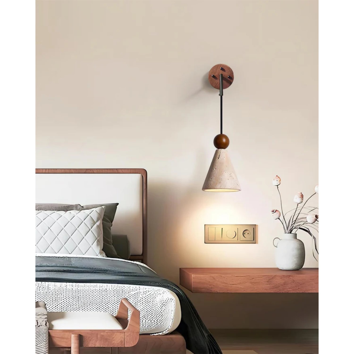 Tevvano Travertijn Wandlamp