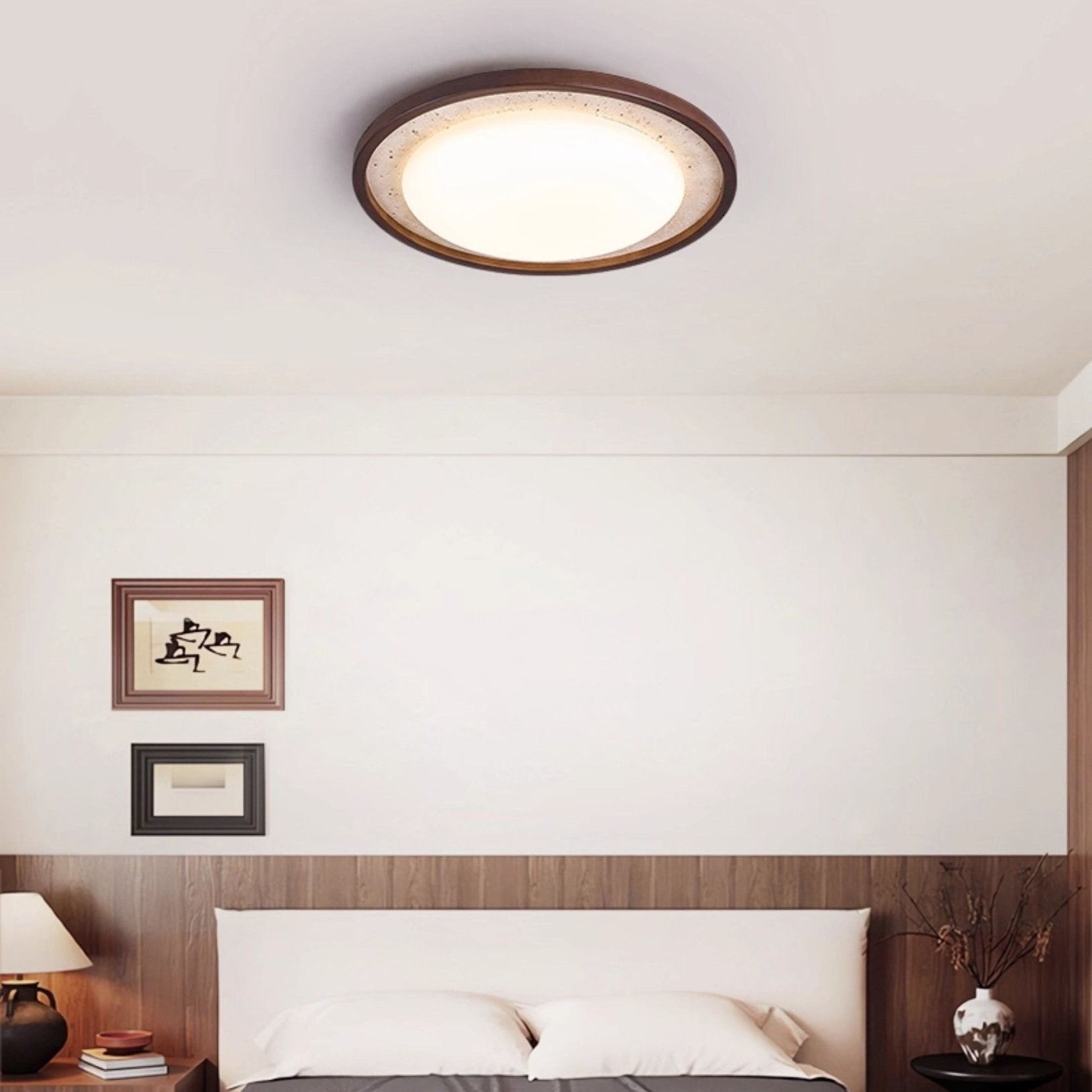 Zeco Travertijnen Planfondlamp