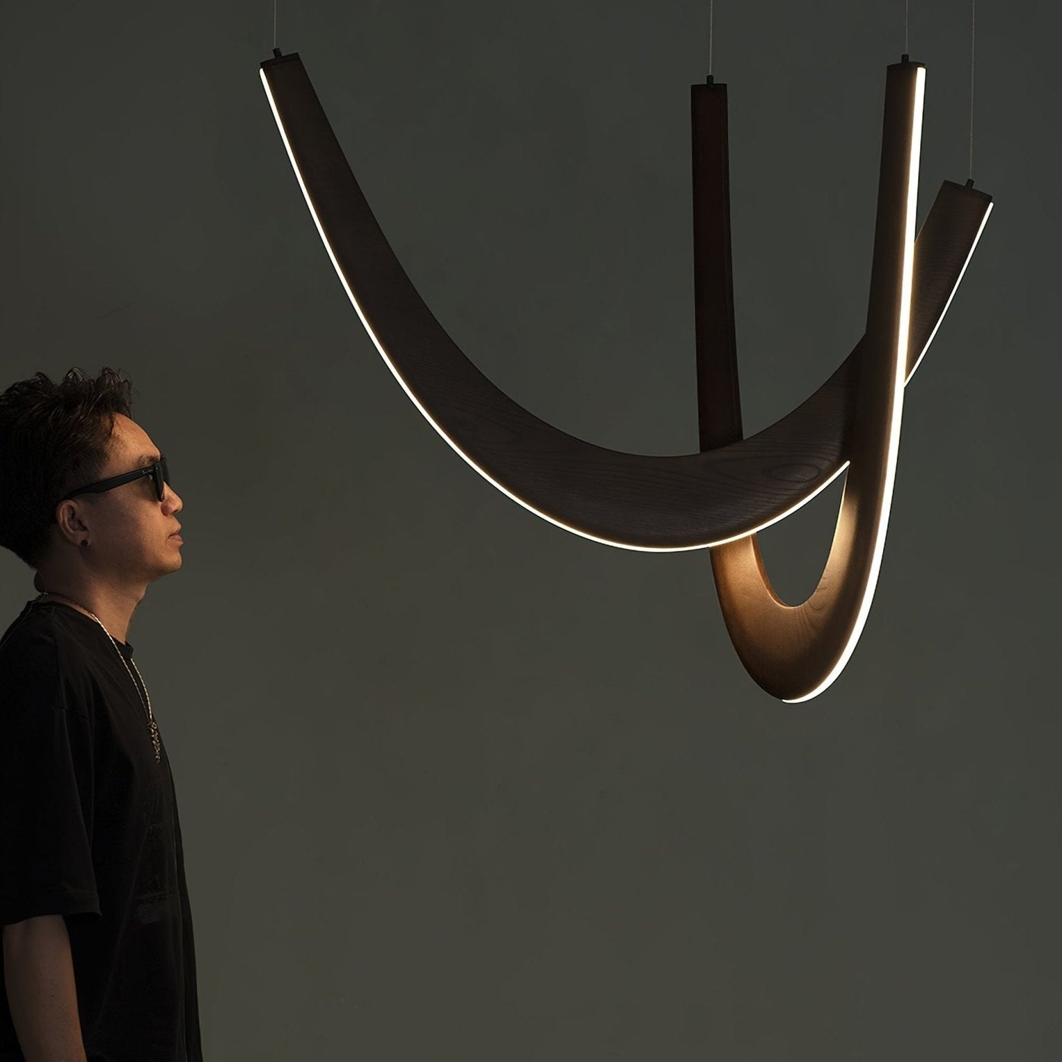 Layn U Vorm Houten Hanglamp