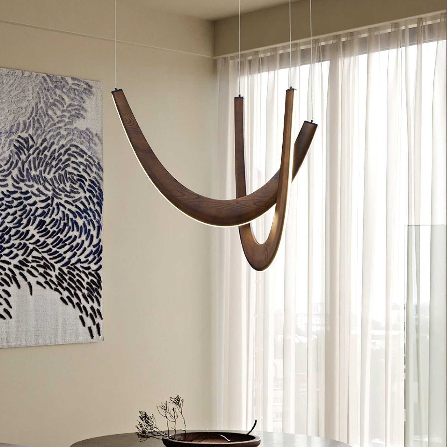 Layn U Vorm Houten Hanglamp