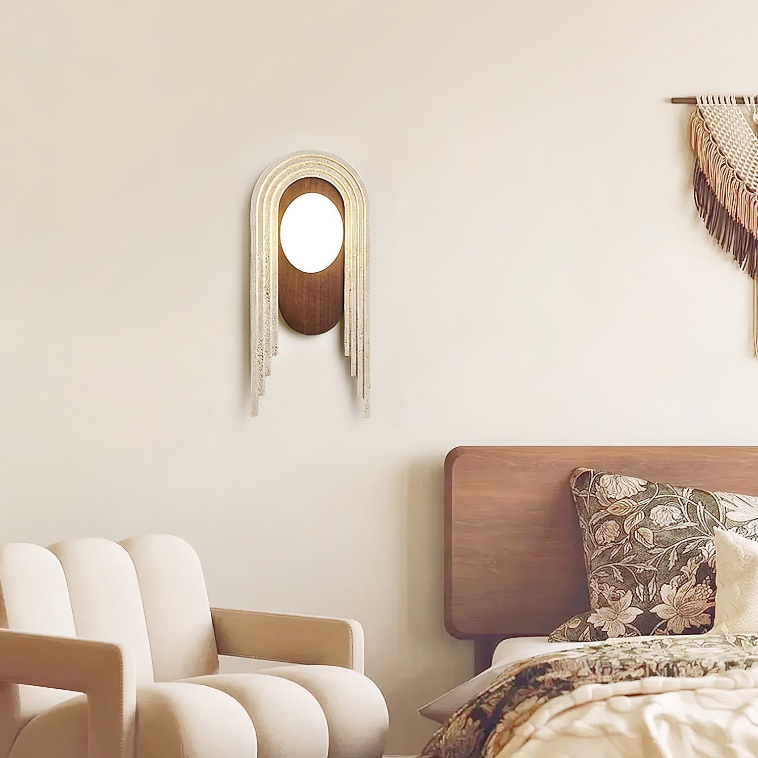 Belva Travertijnen Wandlamp