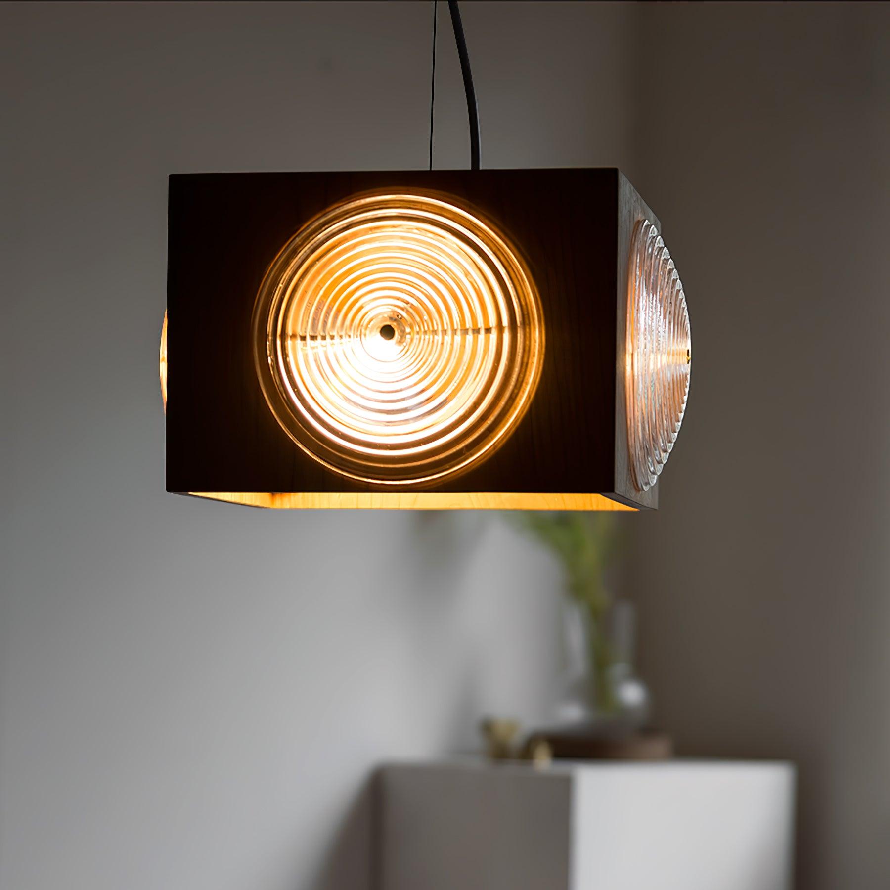 Houten Vintage Camera Hanglamp