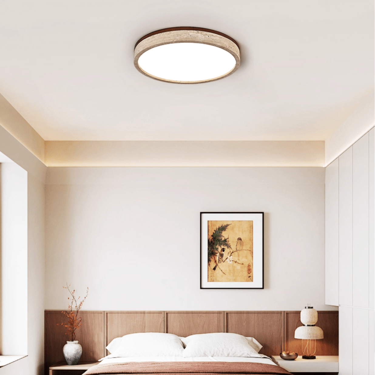 Soma Ronde Travertijnen Plafondlamp