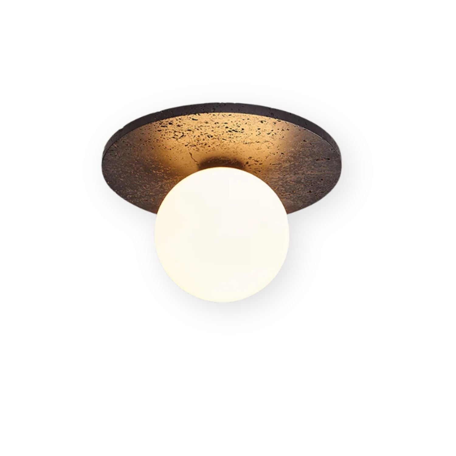 Pello Ronde Travertijnen Plafondlamp