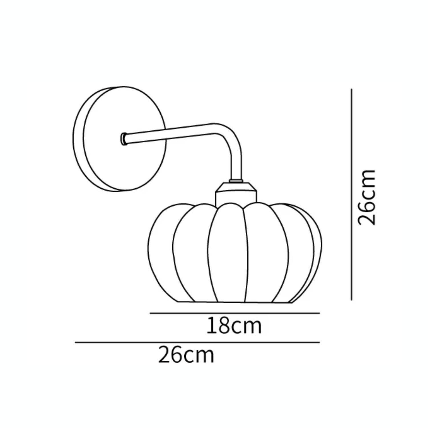 Pompus Pompoen Wandlamp