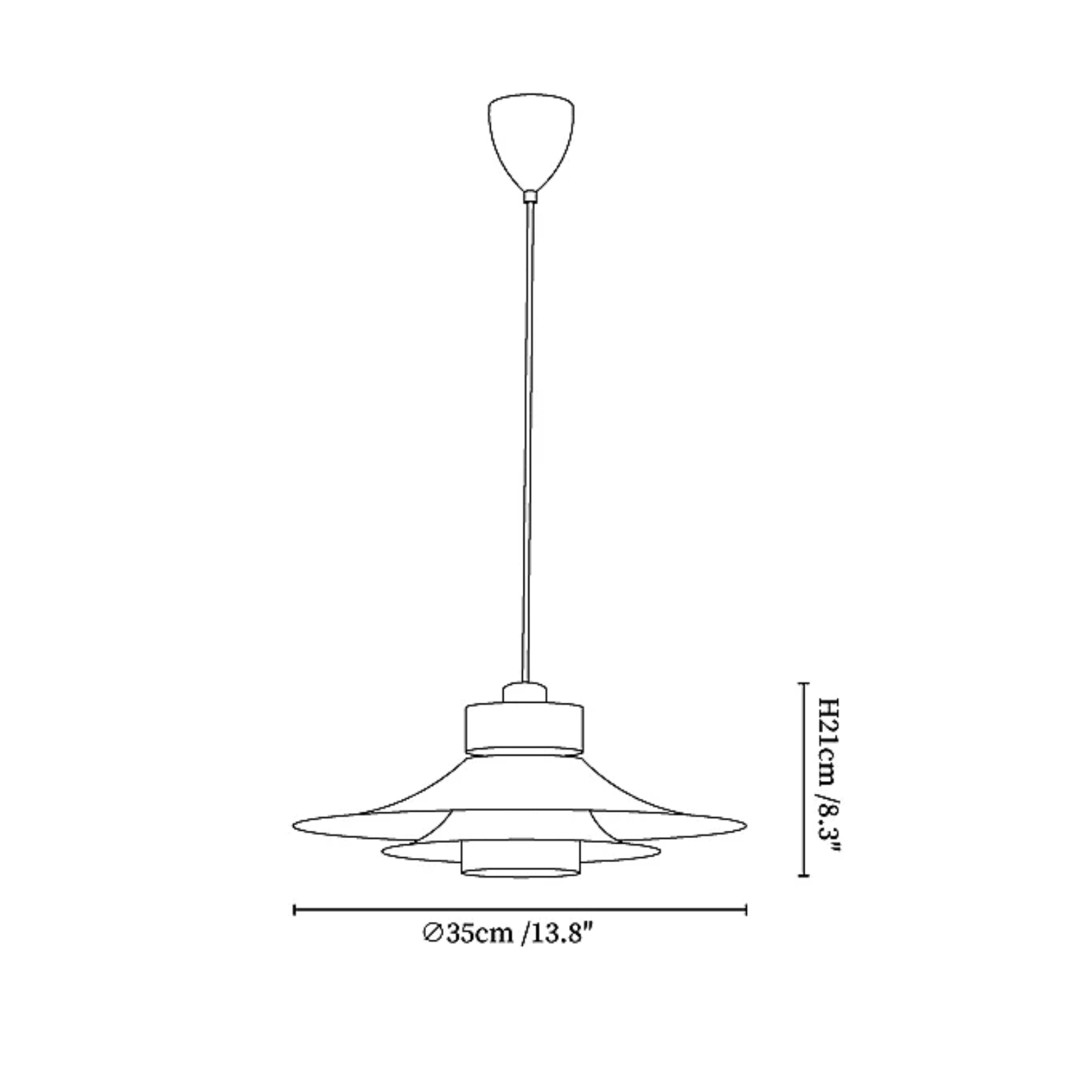 Necelzo Gelaagde Hanglamp
