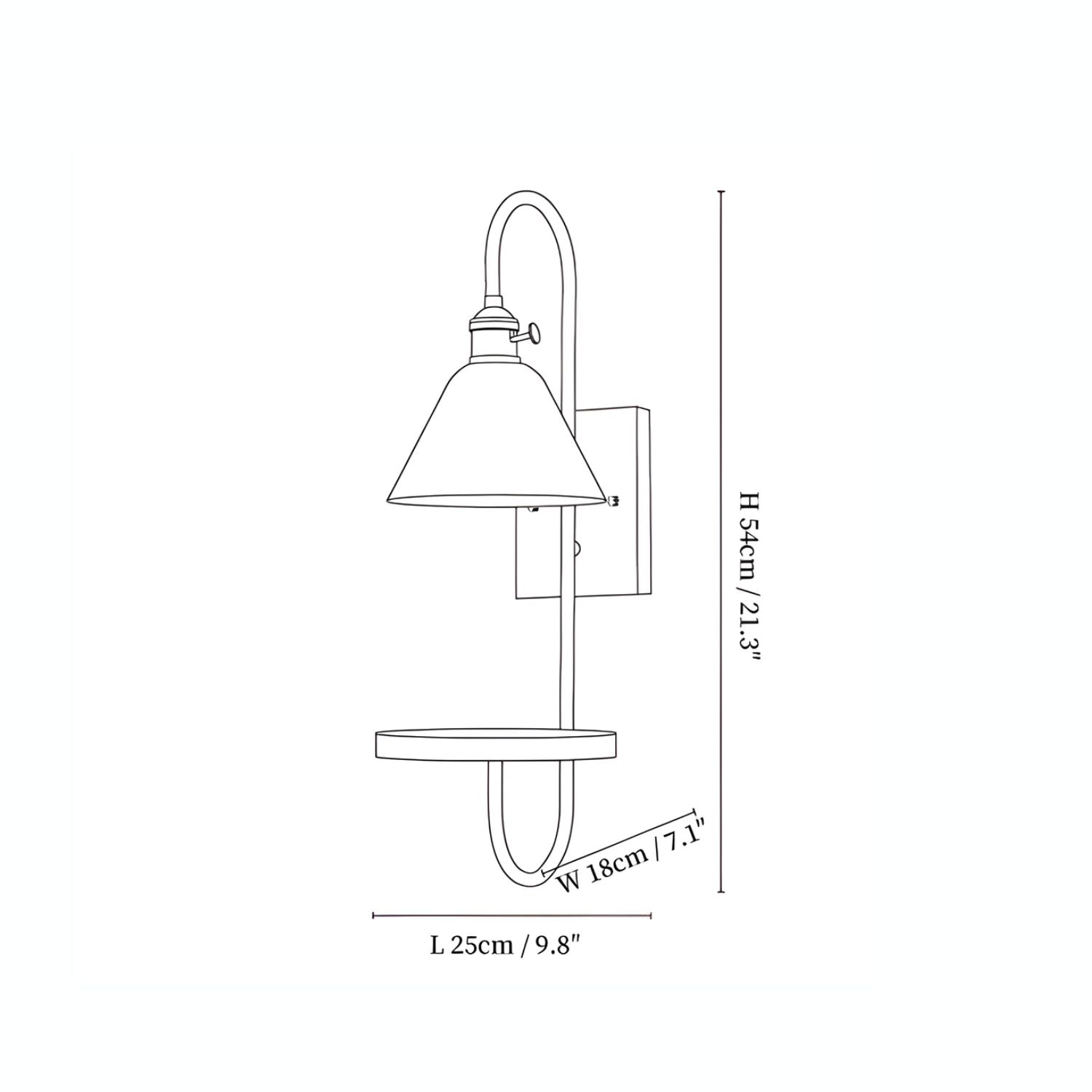 Vluro Wandlamp Met Plank