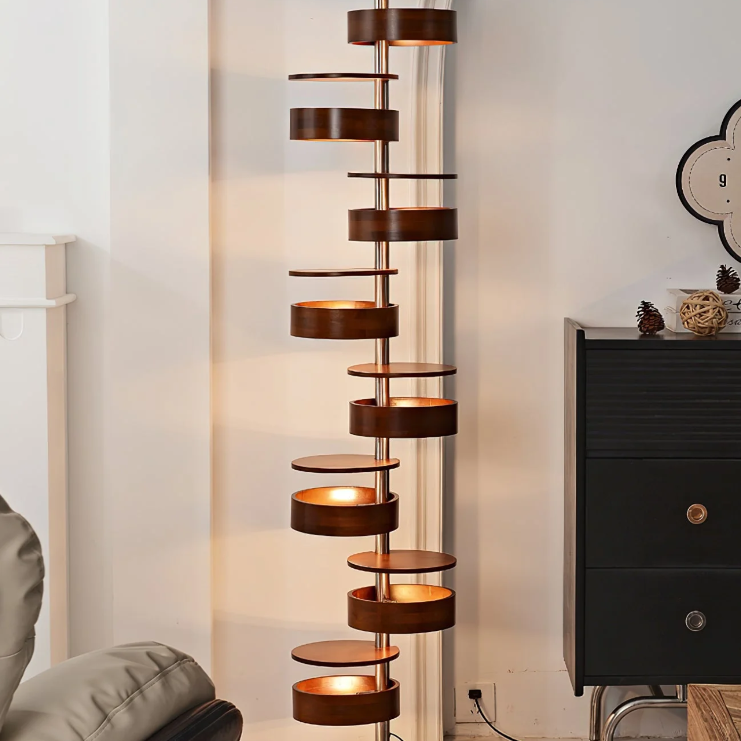Qenisca Houten Vloerlamp