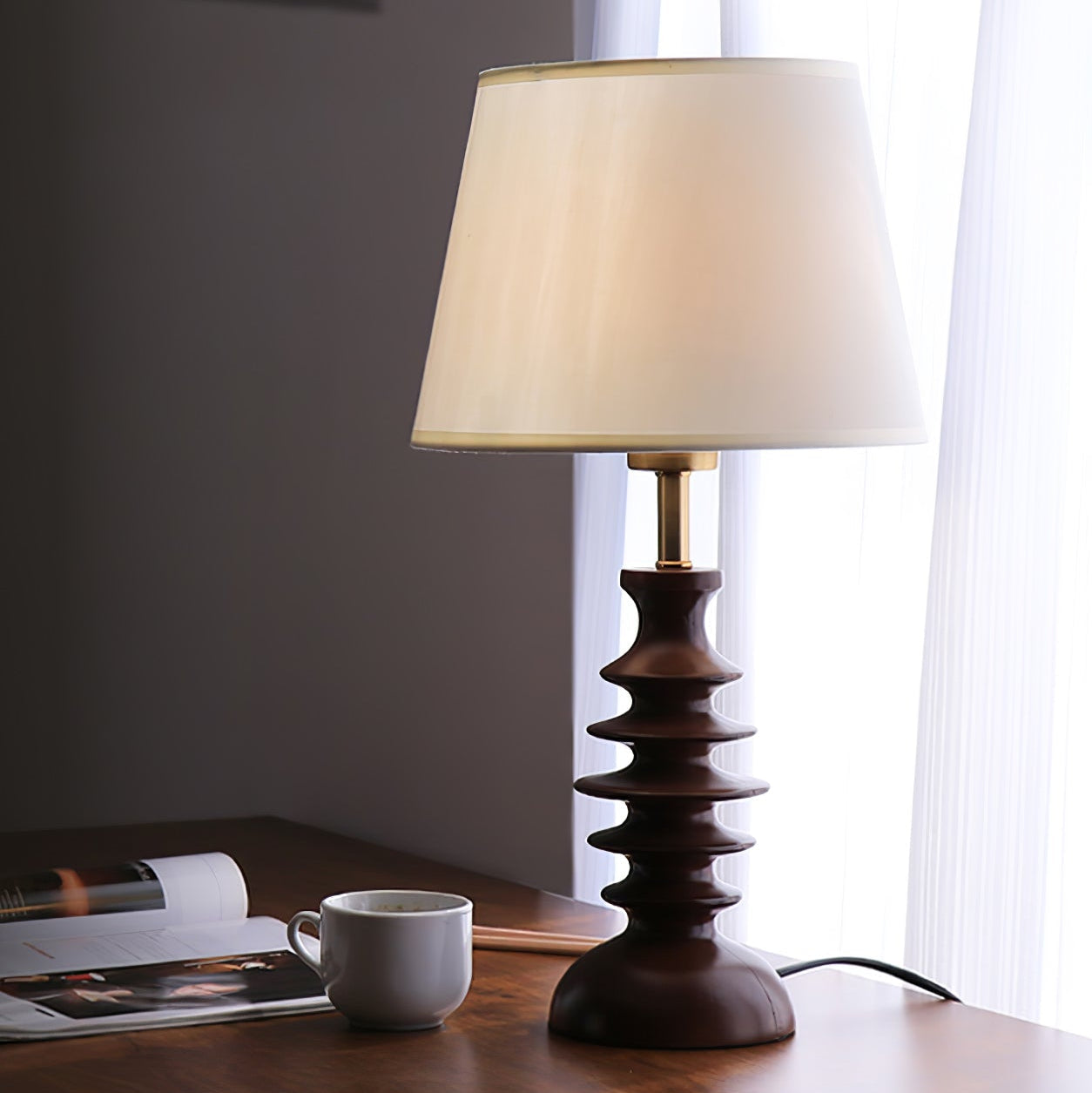 Aniddo Walnoot Houten Tafellamp