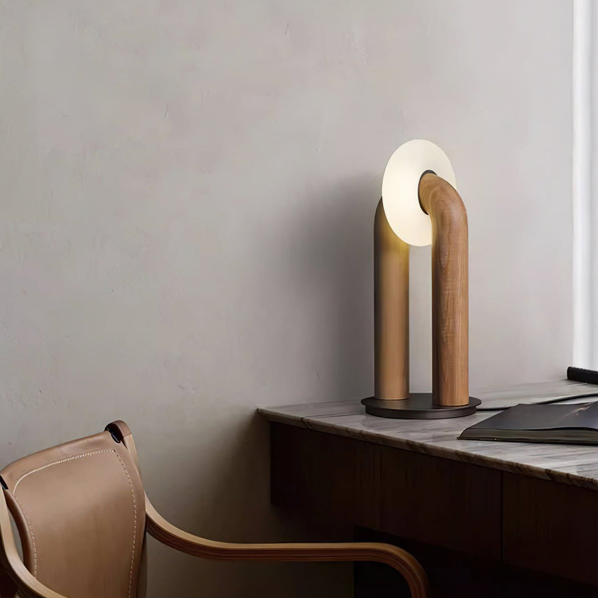 Disc Houten Tafellamp