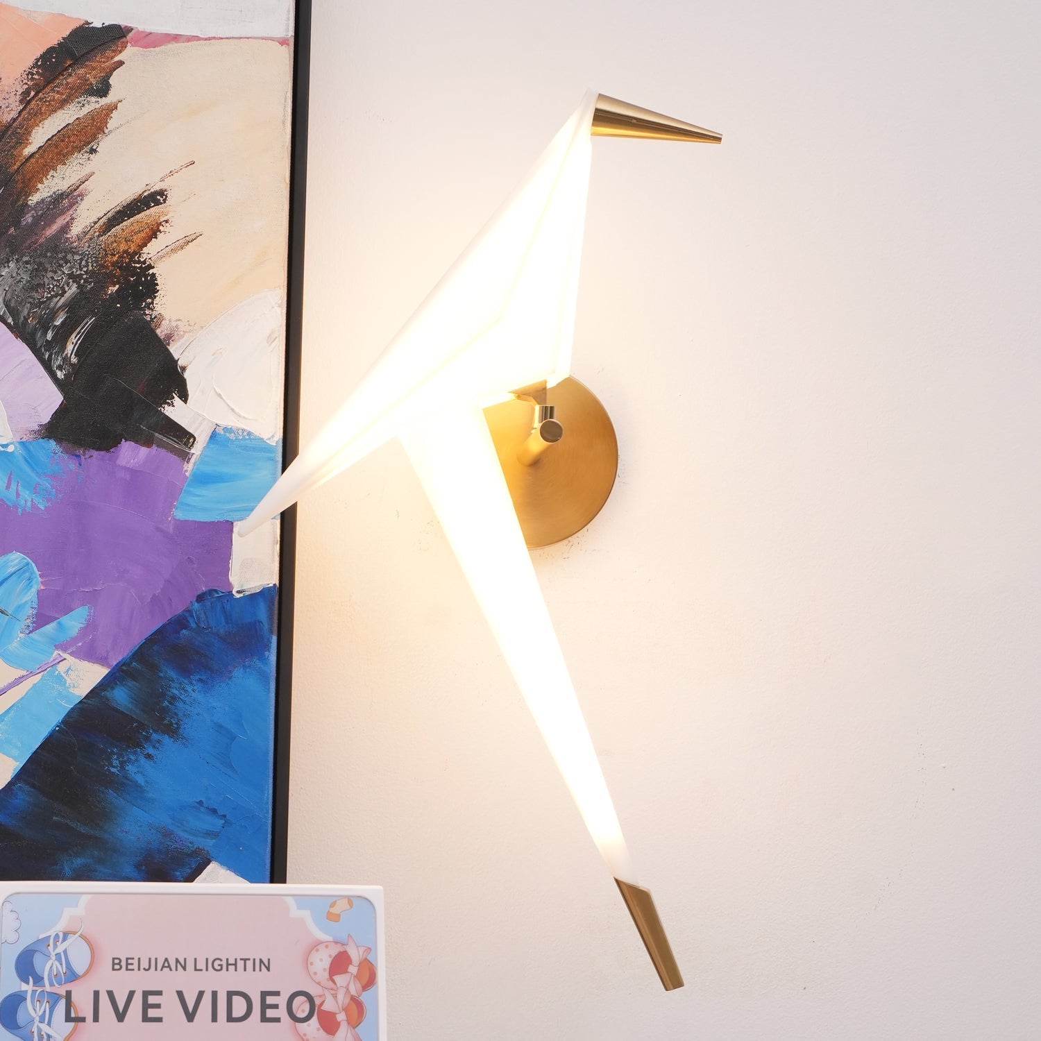 Kraanvogel Wandlamp