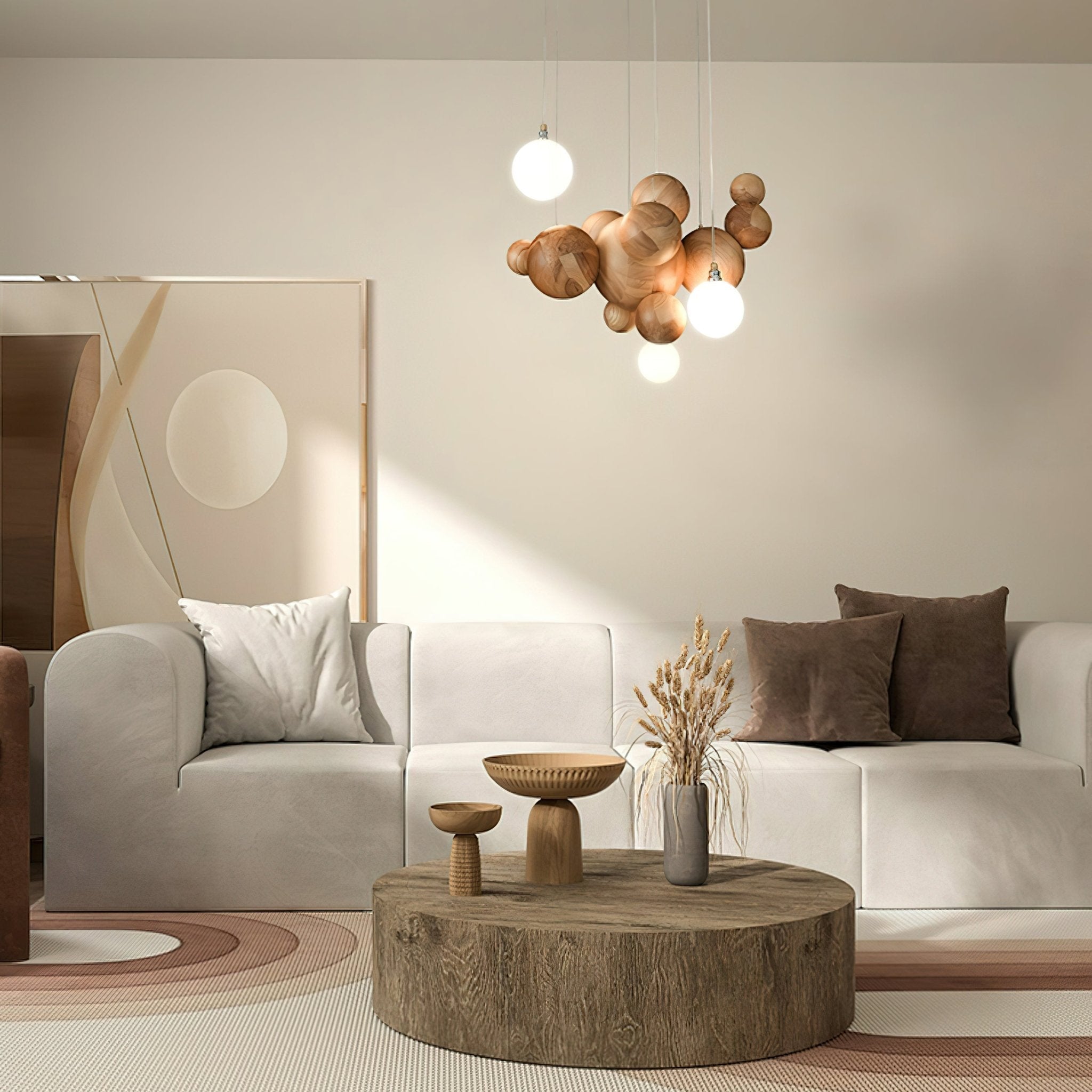 Beo Houten Ballen Hanglamp