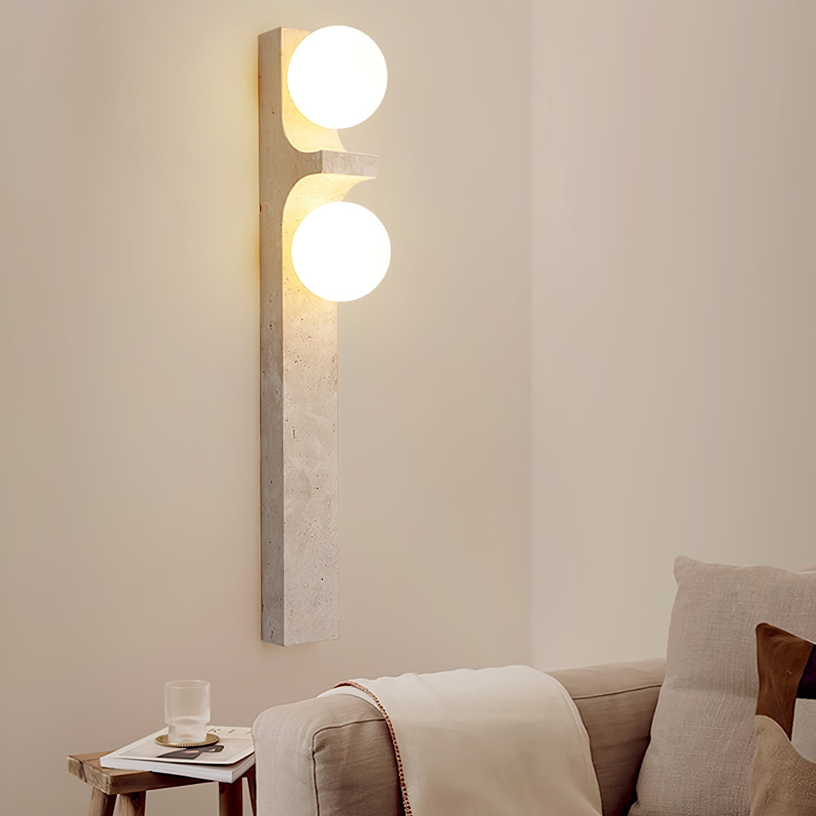 Ceiyra Travertijn Wandlamp