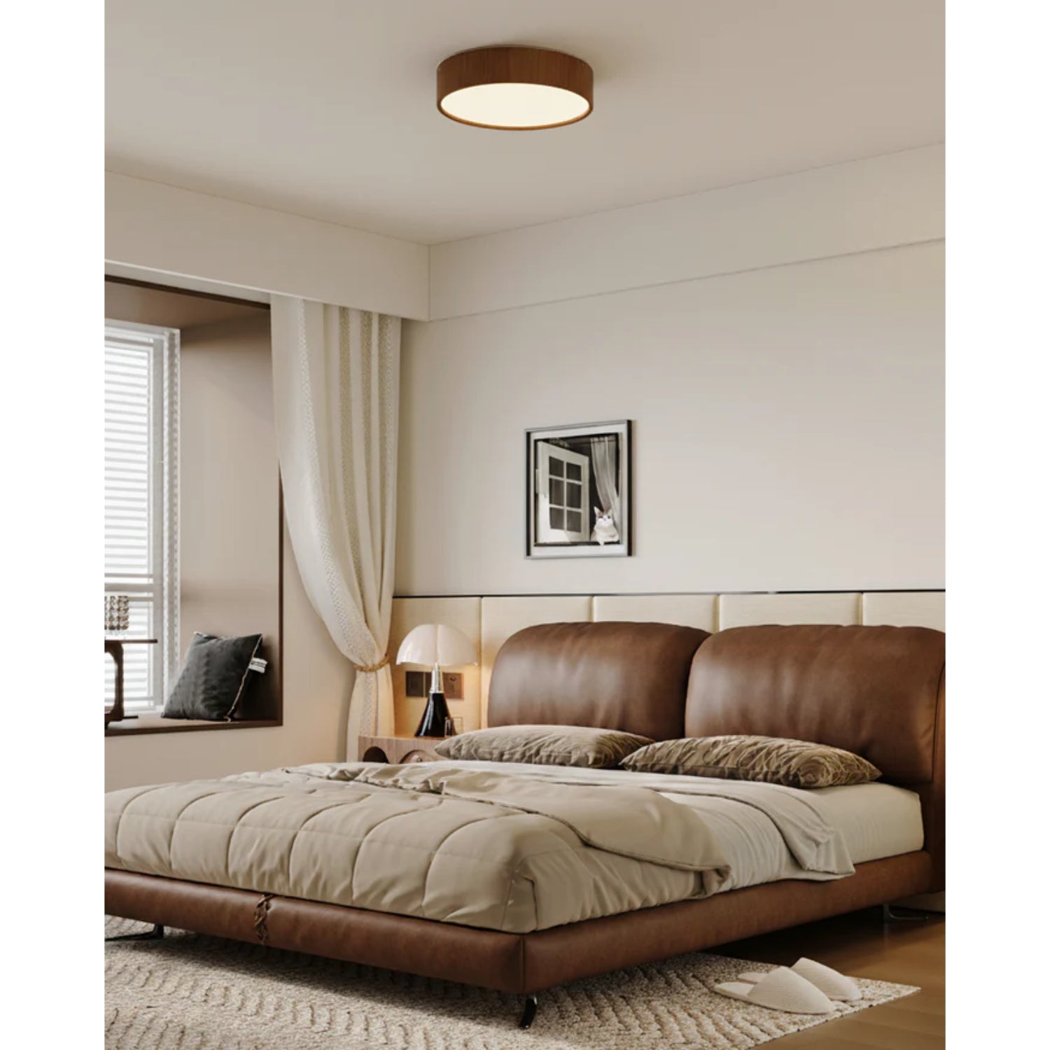 Clazo Houten Japandi Stijl Plafondlamp