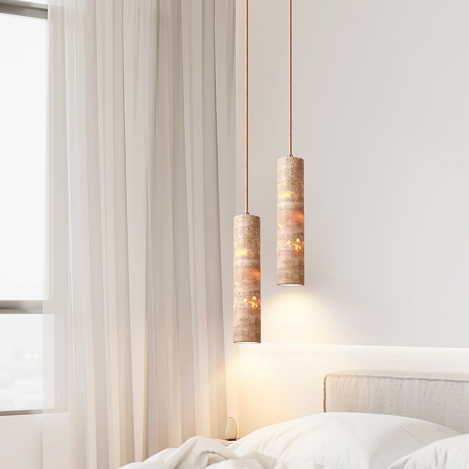 Cylinder Vorm Natuusteen Hanglamp