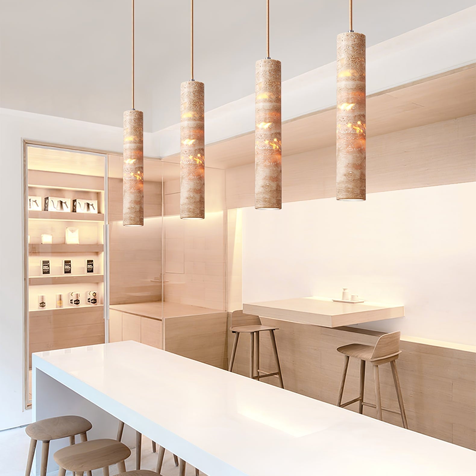 Cylinder Vorm Natuusteen Hanglamp