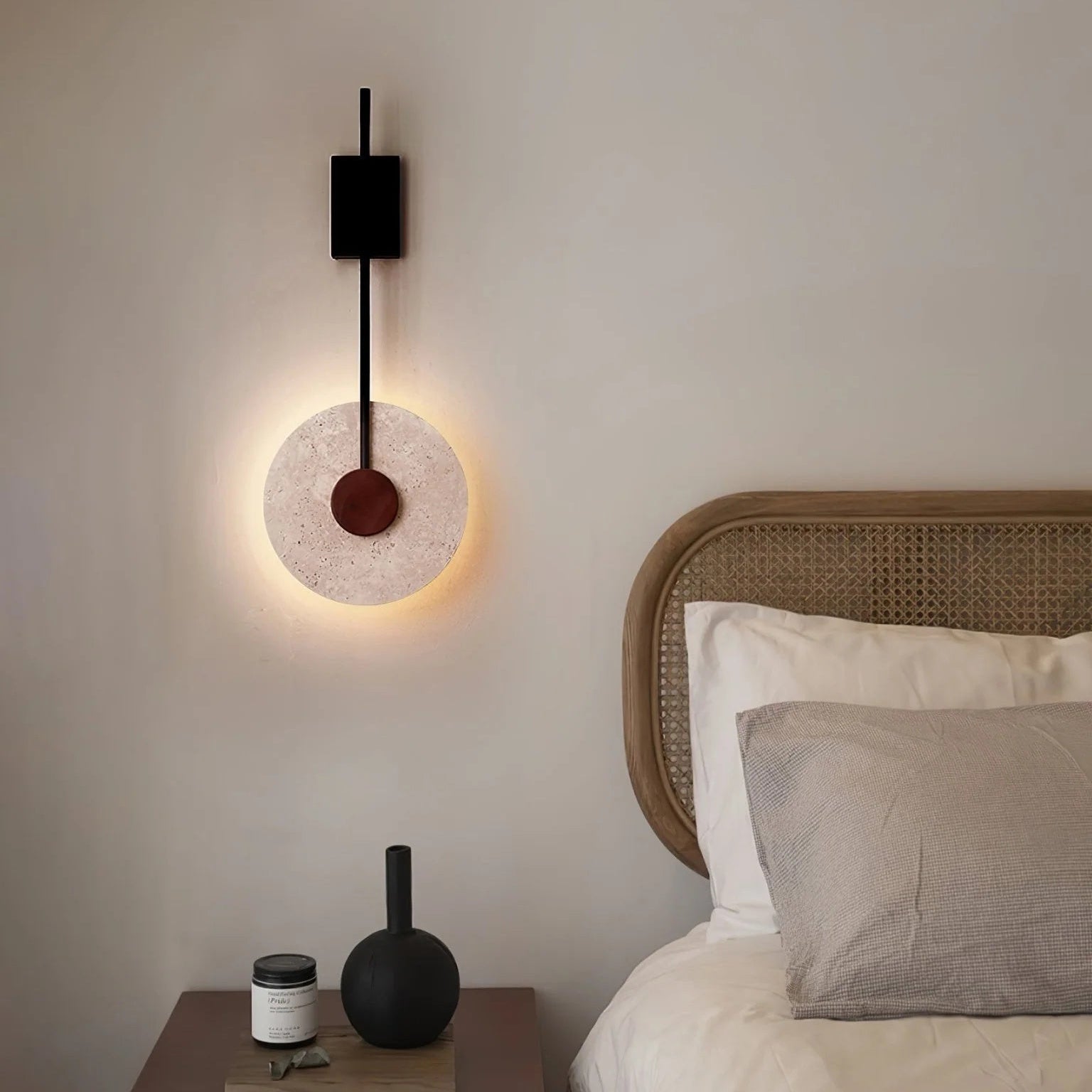 Feo Disc Travertijnen Wandlamp