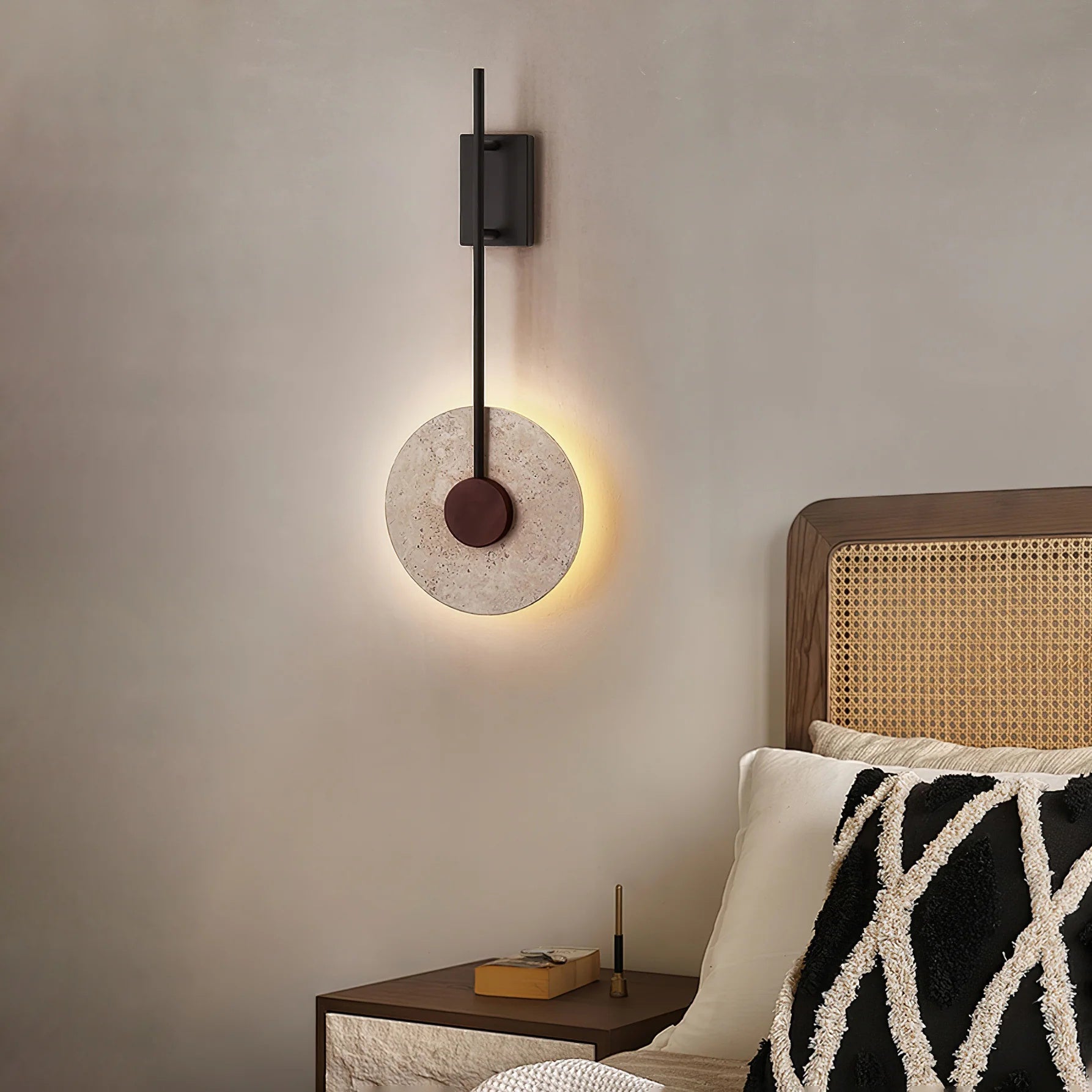 Feo Disc Travertijnen Wandlamp