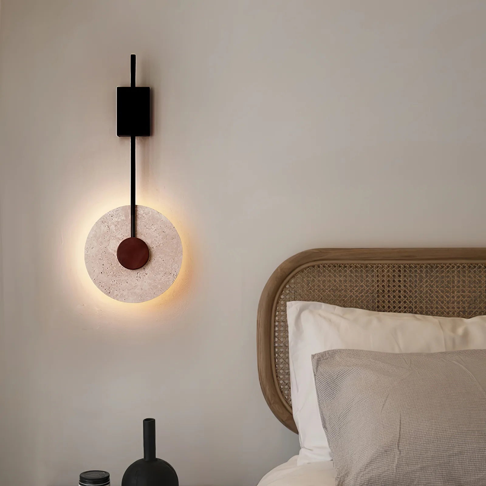 Feo Disc Travertijnen Wandlamp