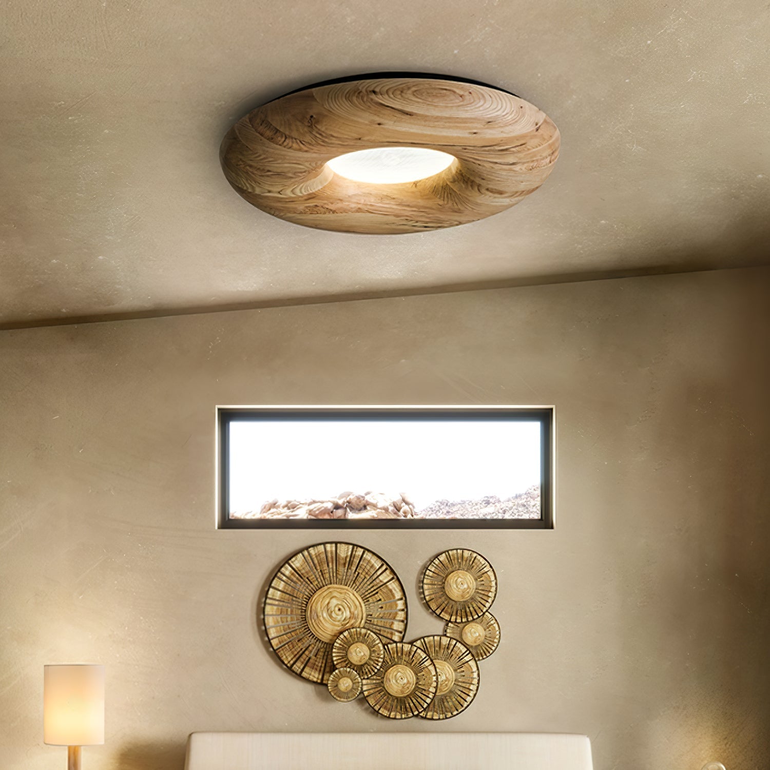 Cyon Houten Donut Plafondlamp
