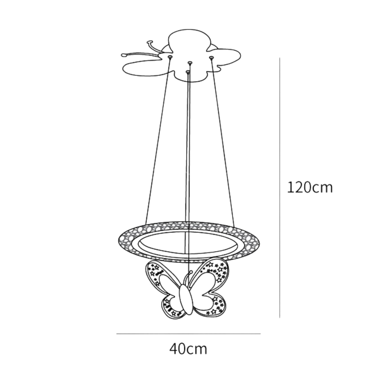 Kleurrijke Vlinder Kinderkamer Hanglamp