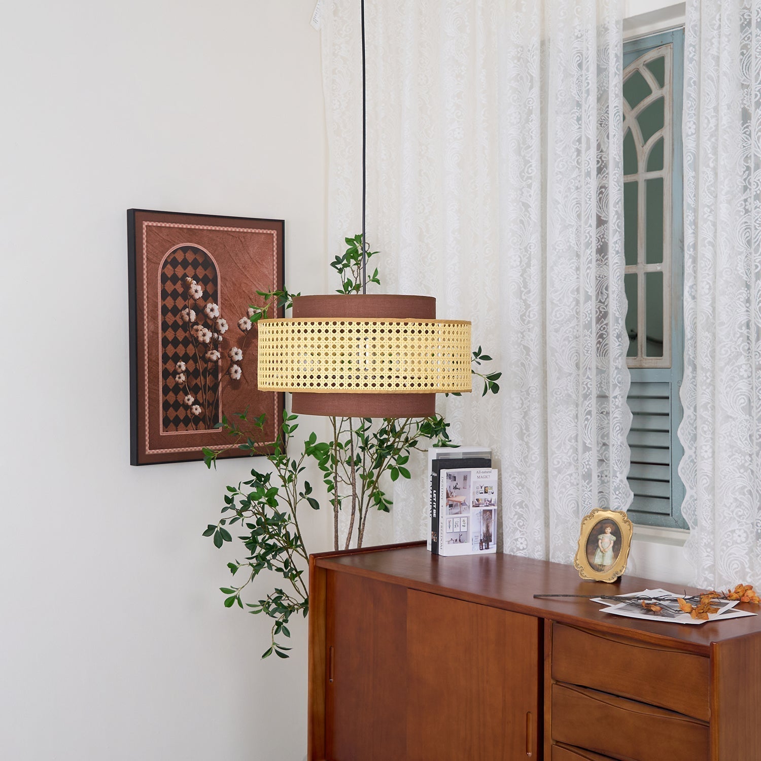 Delurso Japandi Stijl Hanglamp