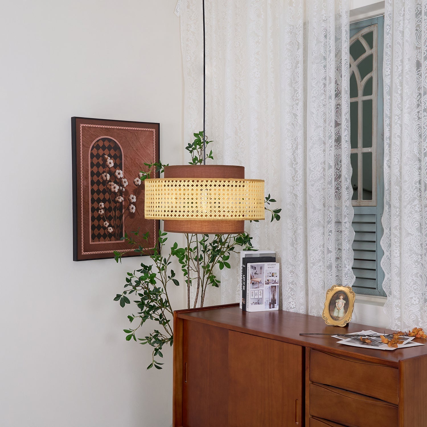 Delurso Japandi Stijl Hanglamp
