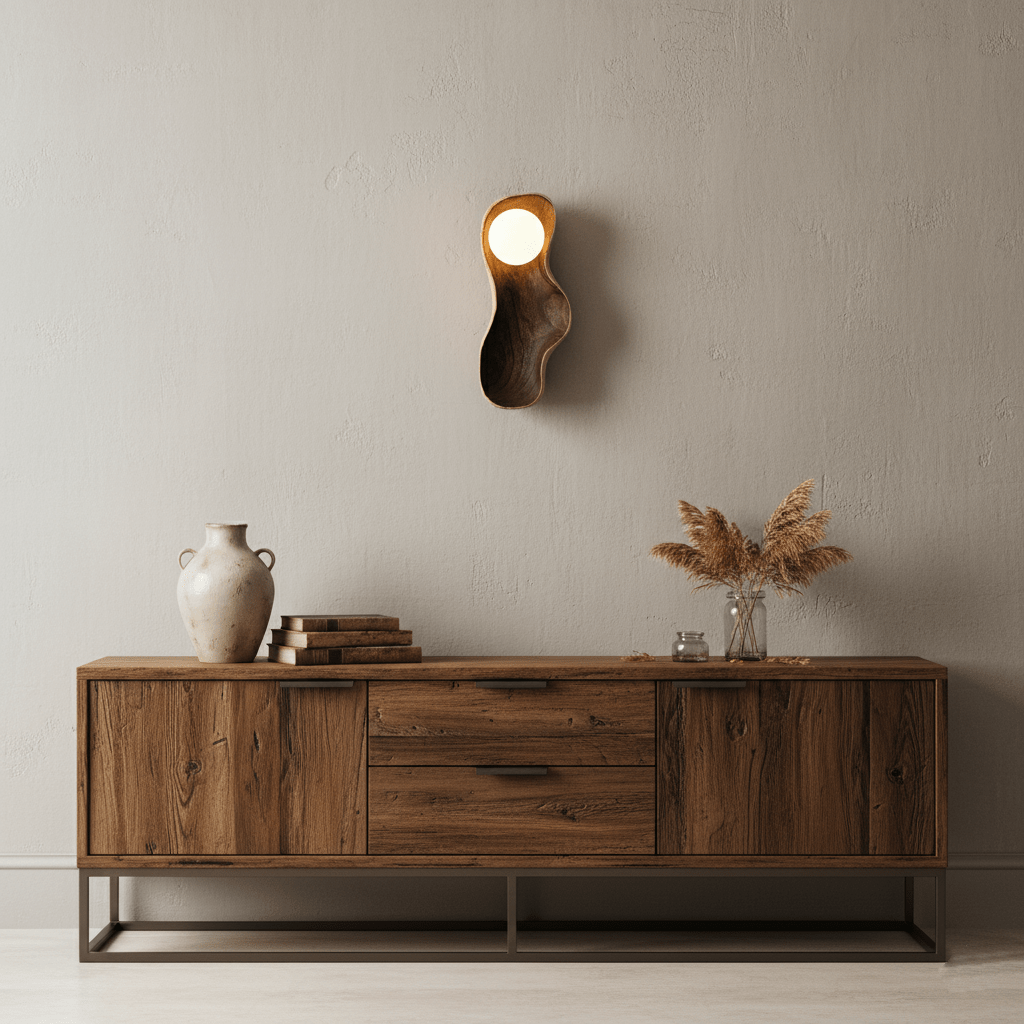 Hescio Houten Wandlamp