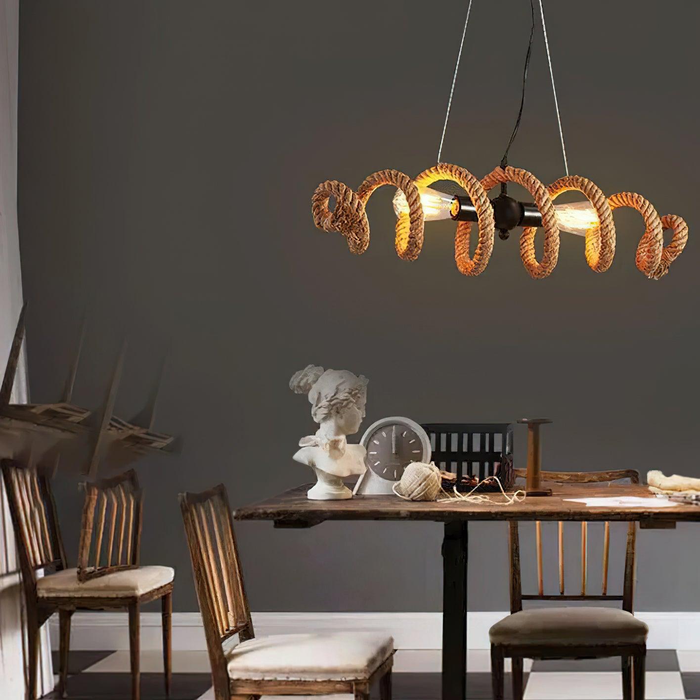 Cirkelvorm Henneptouw Hanglamp