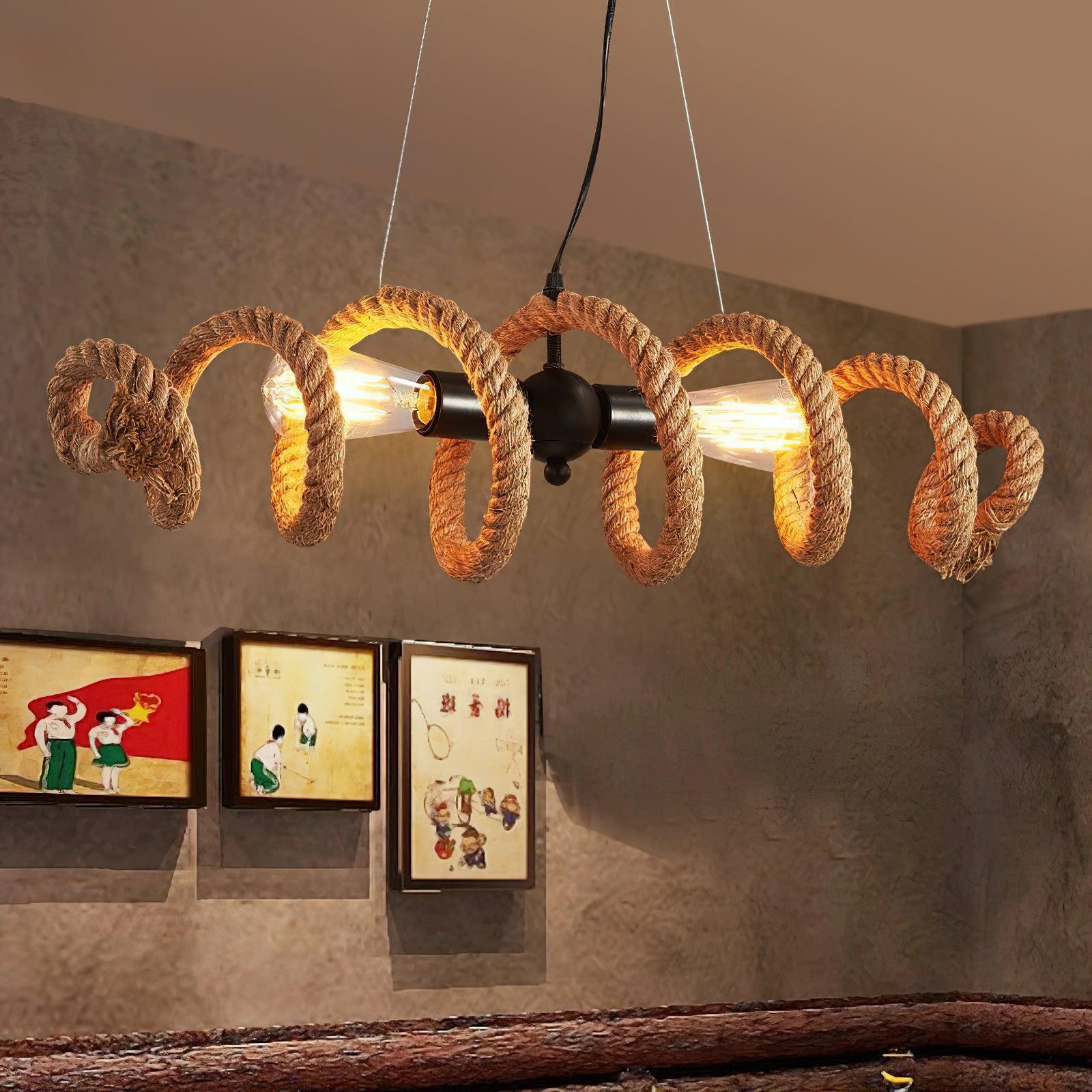 Cirkelvorm Henneptouw Hanglamp