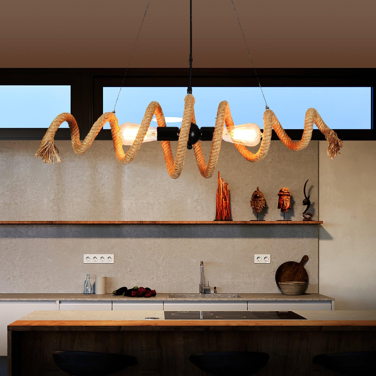 Cirkelvorm Henneptouw Hanglamp