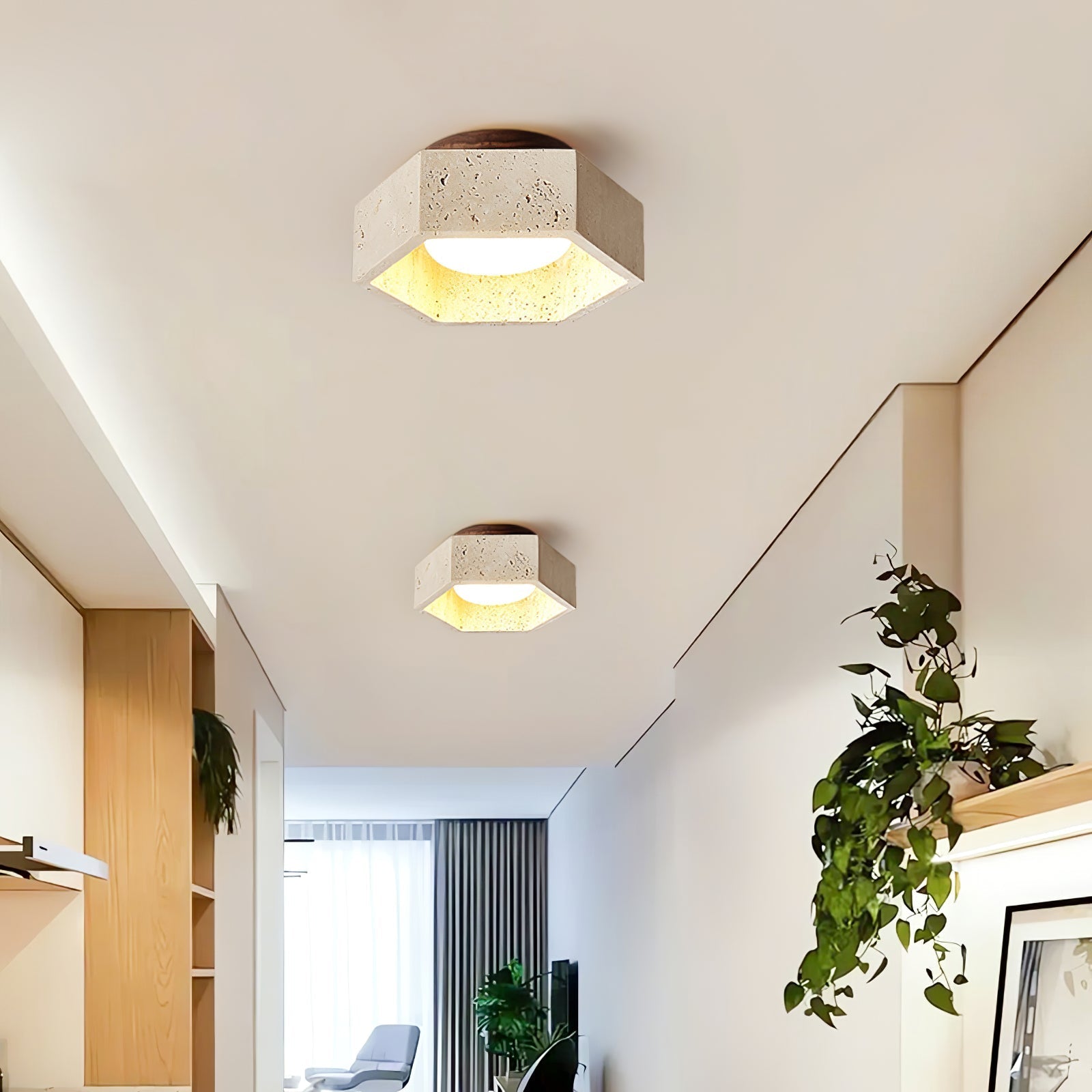 Cemis Natuursteen Plafondlamp