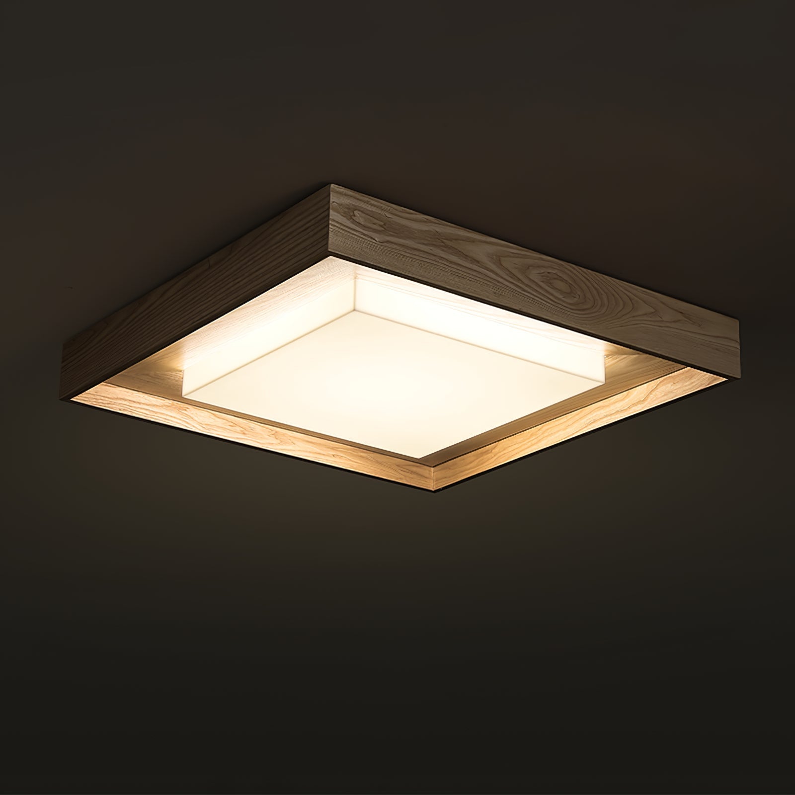 Konise Houtframe Japandi Plafondlamp