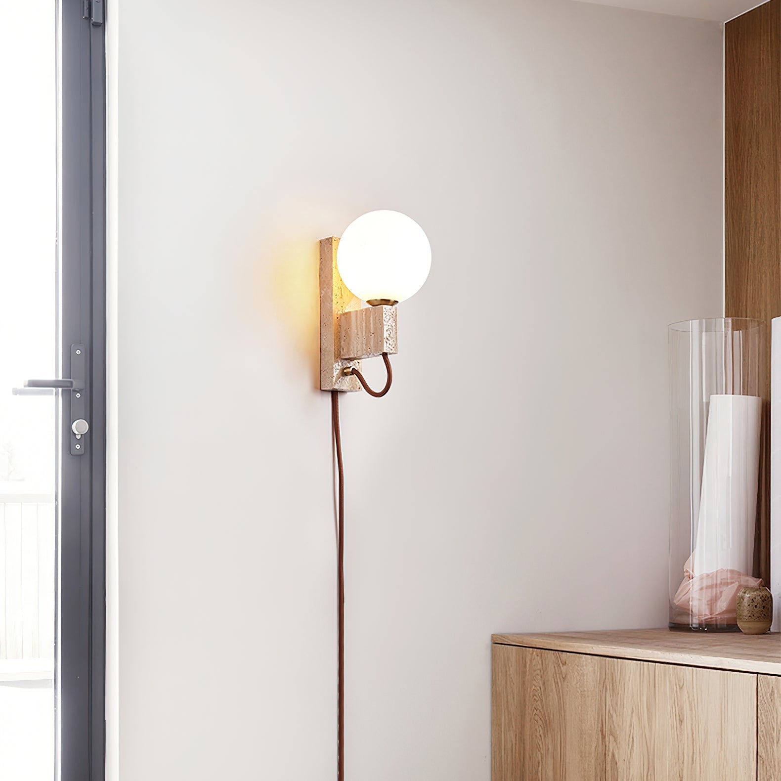 Telisno Travertijnen Wandlamp