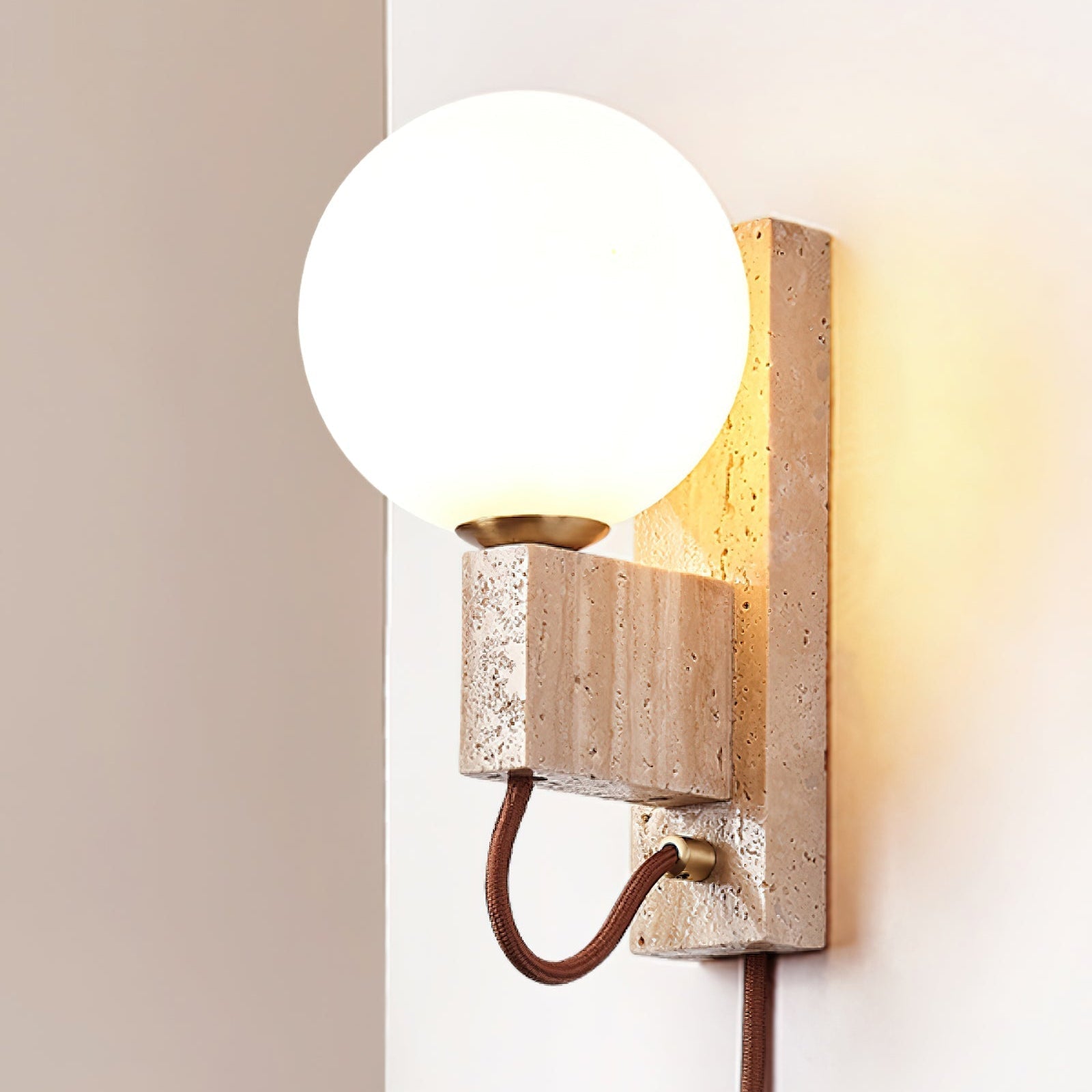 Telisno Travertijnen Wandlamp
