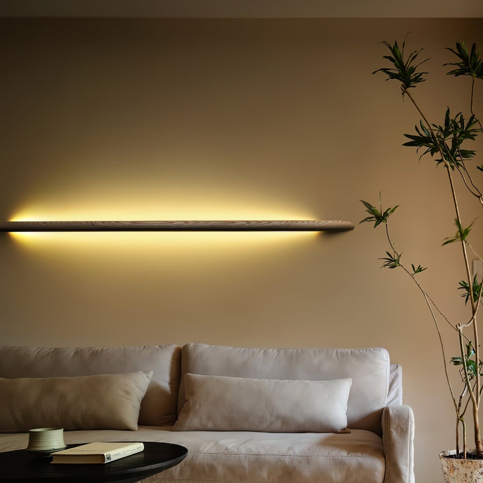 Lonema Gebogen Houten Wandlamp