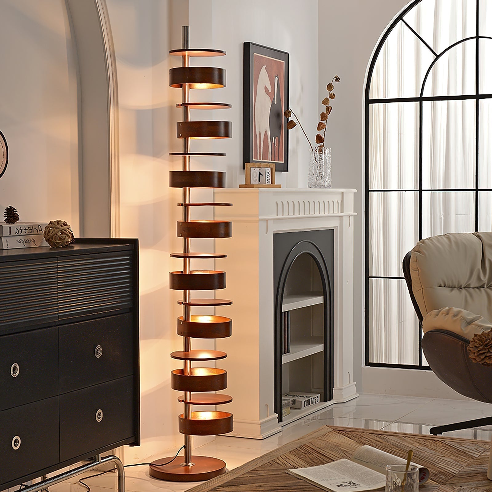 Qenisca Houten Vloerlamp