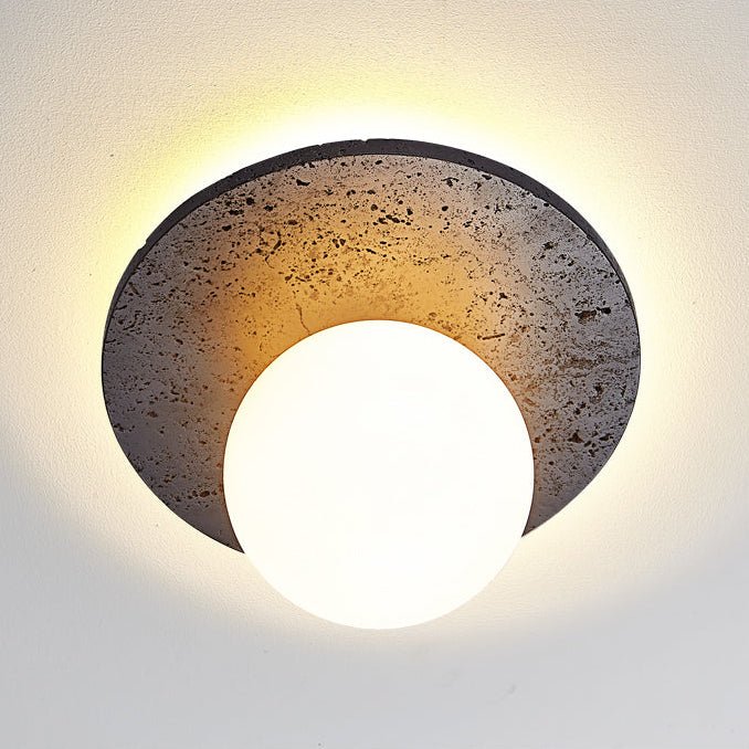 Pello Ronde Travertijnen Plafondlamp