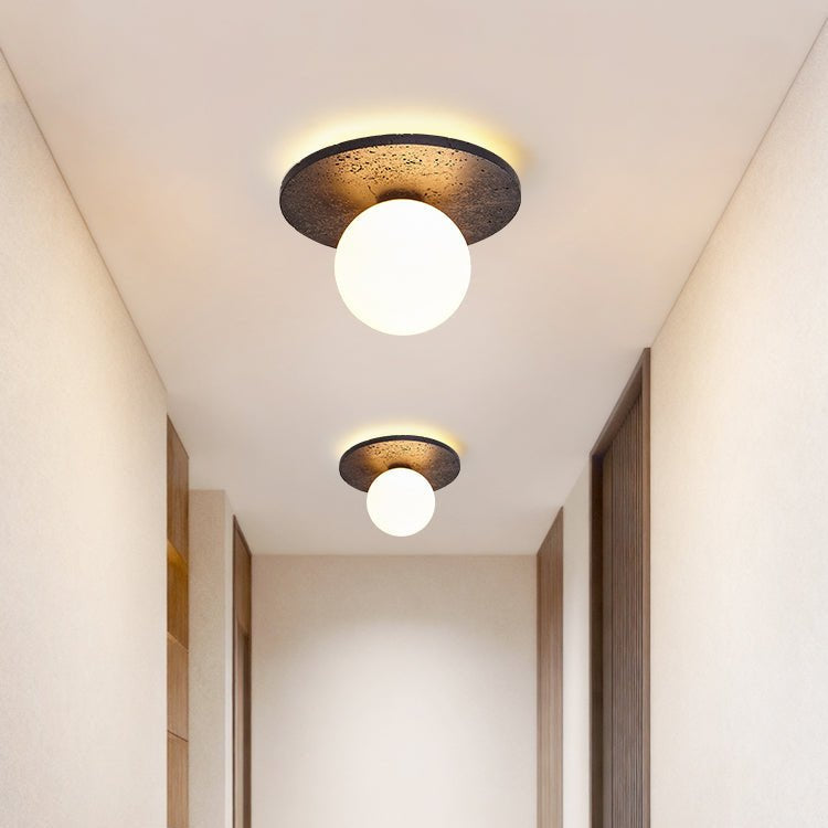 Pello Ronde Travertijnen Plafondlamp