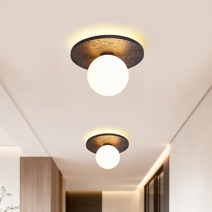 Pello Ronde Travertijnen Plafondlamp