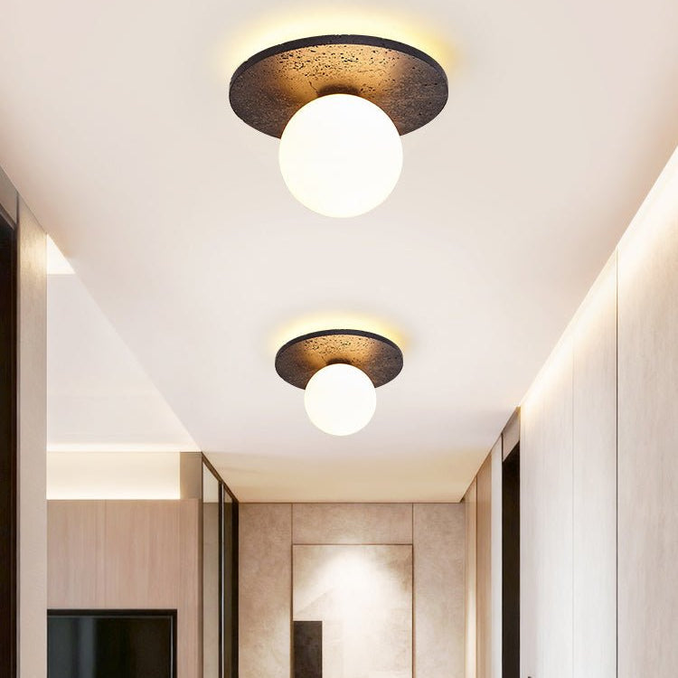 Pello Ronde Travertijnen Plafondlamp