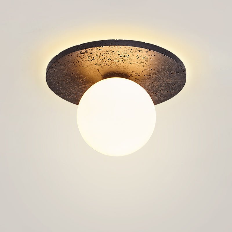 Pello Ronde Travertijnen Plafondlamp