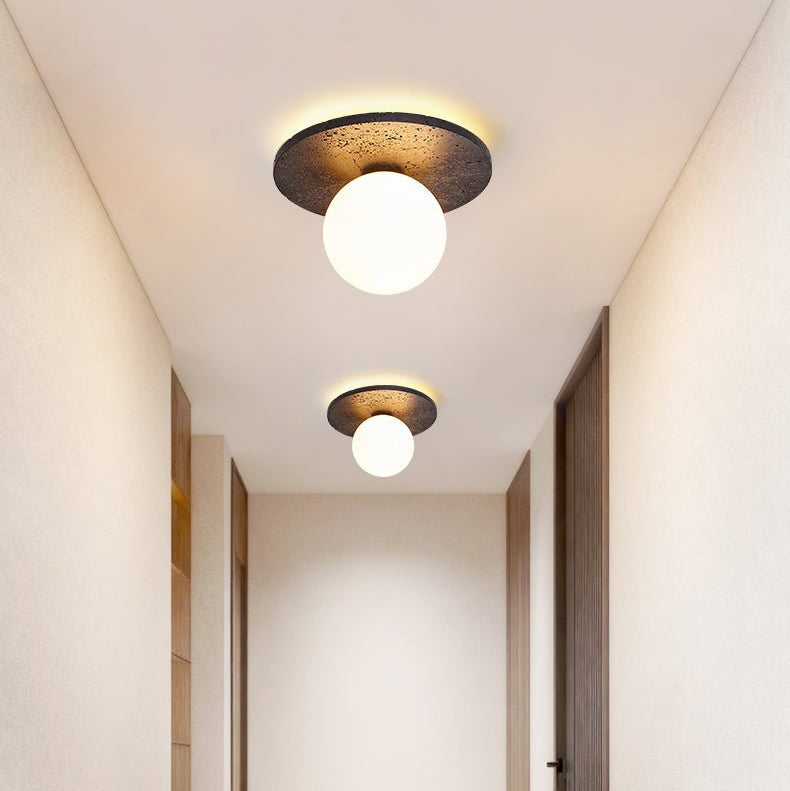 Pello Ronde Travertijnen Plafondlamp