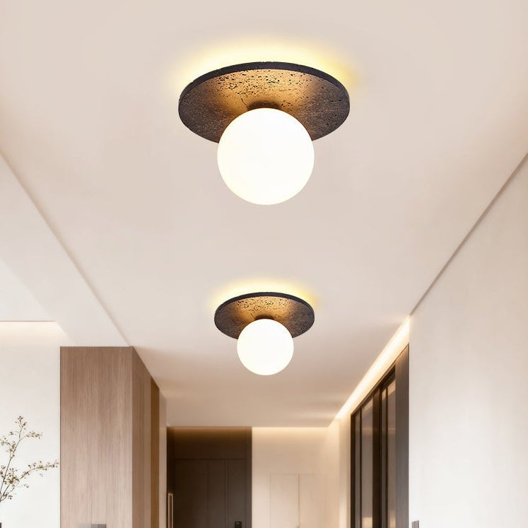 Pello Ronde Travertijnen Plafondlamp
