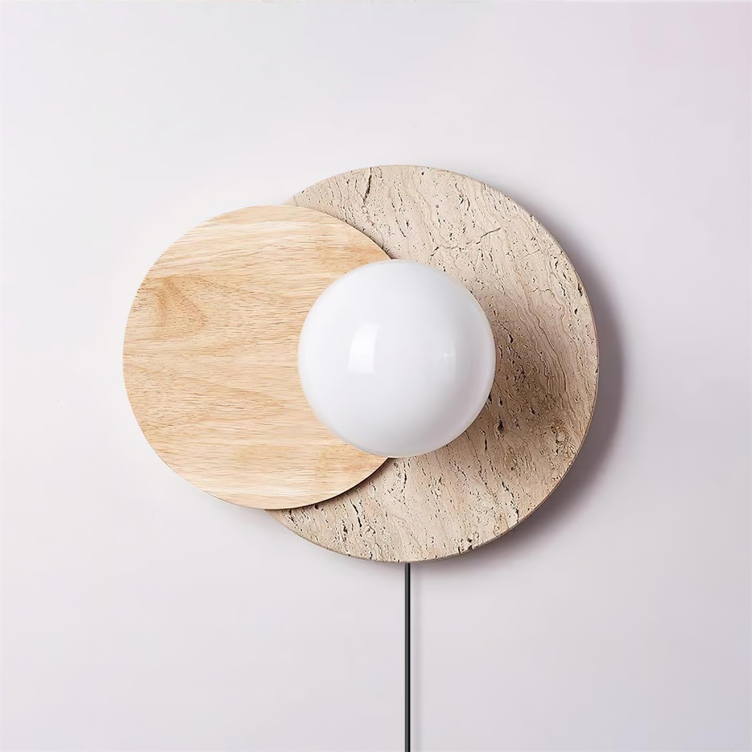 Jemo Travertijnen Wandlamp Met Stekker