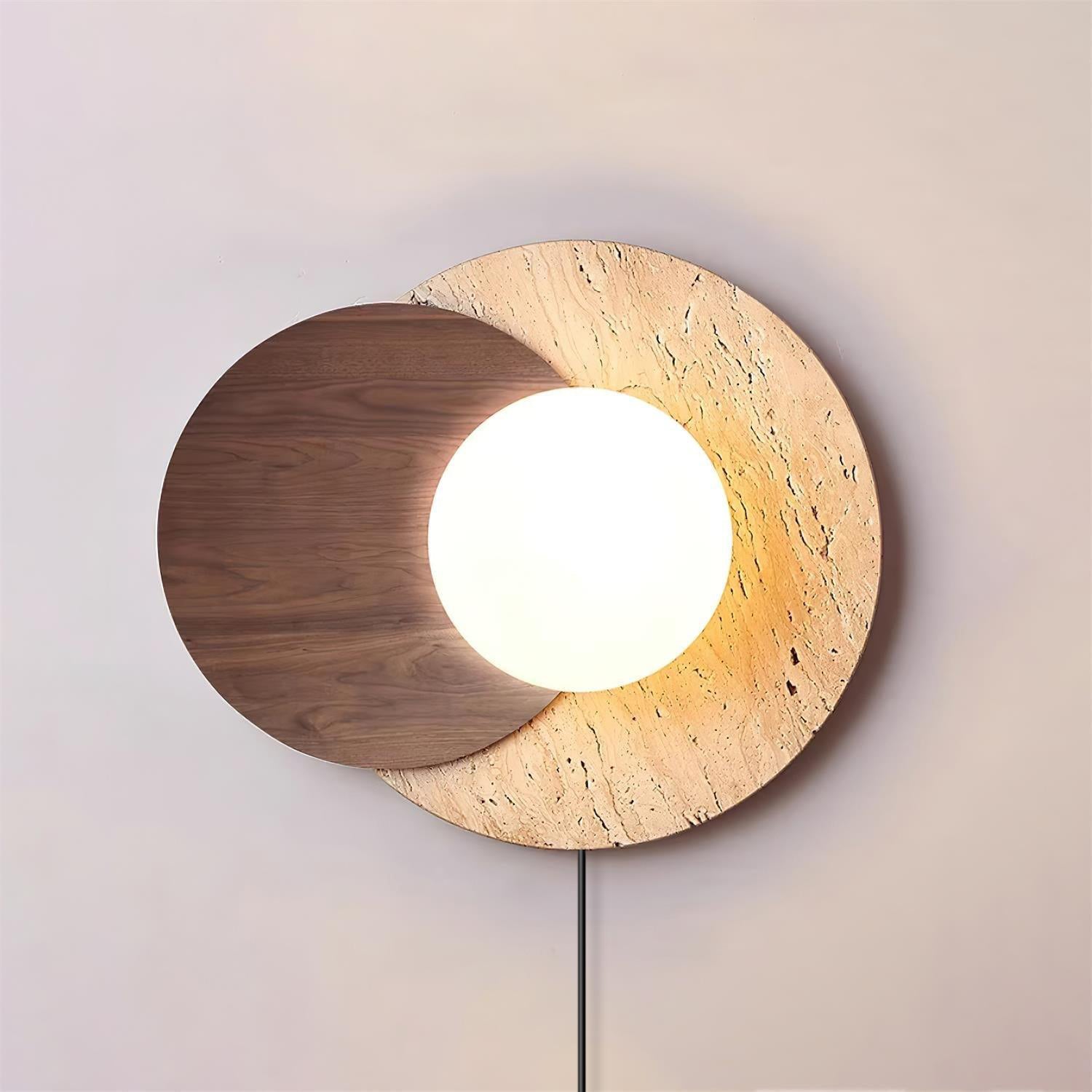 Jemo Travertijnen Wandlamp Met Stekker