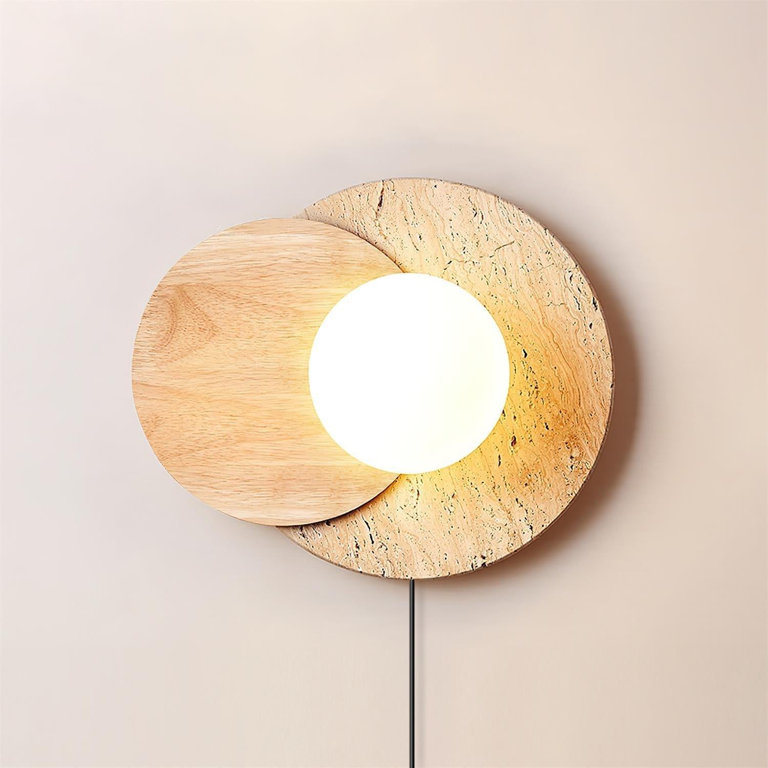 Jemo Travertijnen Wandlamp Met Stekker